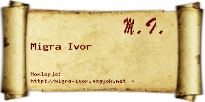 Migra Ivor névjegykártya